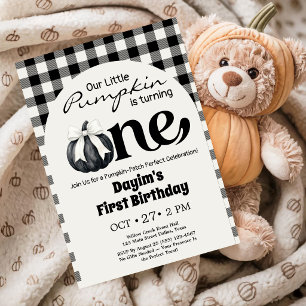 Convite Pequena Abóbora Outono Primeiro Aniversário