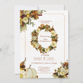 Convite Pequena abóbora Queda chá de fraldas Floral