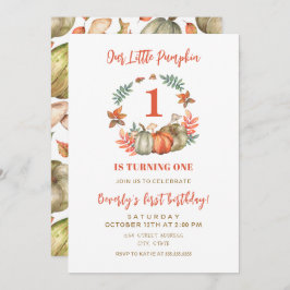 Convite Pequena Abóbora Virando Um Primeiro primeiro anive