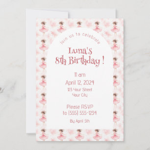 Convite Pequena Ballerina #3 - Brunette Girl