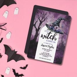 Convite Pequena Bruxa Quase Chegando Chapéu Halloween Chás