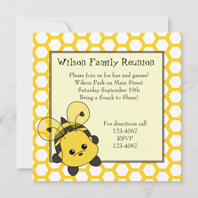 Convite Pequena Bumble Bee Cutie (Frente)