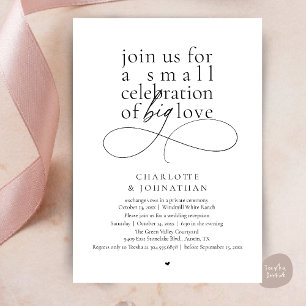 Convite Pequena Celebração de Grande Amor, Minimalista Ele