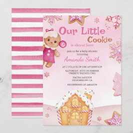 Convite Pequena Chá de fraldas de Natal Cookie Winter