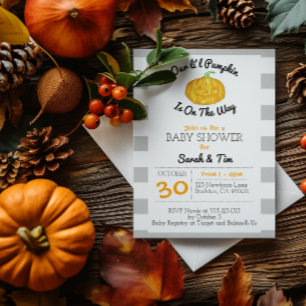 Convite Pequena Cinza de abóbora e Chá de fraldas pequen