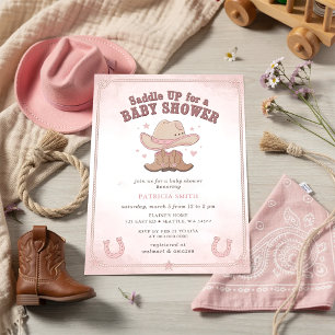 Convite Pequena Cowgirl Está a Caminho Menina Chá de Bebê