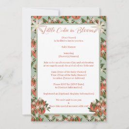 Convite Pequena Cutie Clementine Sage | Chá de fraldas Cit