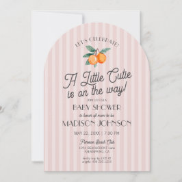 Convite Pequena Cutie Rosa No Caminho Do Chá de fraldas De