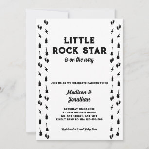 Convite Pequena Estrela do Rock Chuvada de Bebê de Rock An