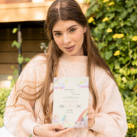 Pequena Fada Beige chá de fraldas de aquarela rosa