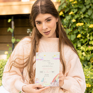 Convite Pequena Fada Beige chá de fraldas de aquarela rosa