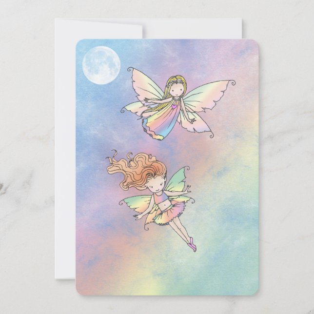 Convite Pequena Festa de aniversário de Fada Fácil Convide (Frente)