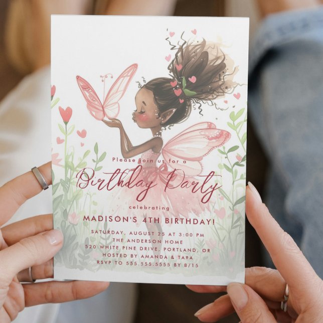 Convite Pequena Festa de aniversário de Fada Negra (Criador carregado)