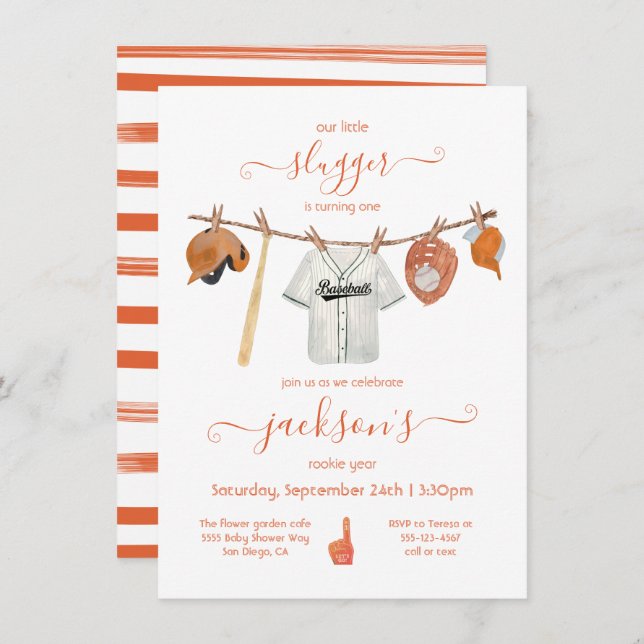 Convite Pequena Festa de aniversário de linha de malha de  (Frente/Verso)