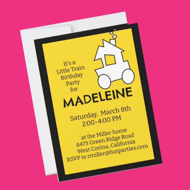 Convite Pequena Festa de aniversário do comboio (Train Party invite Cover)
