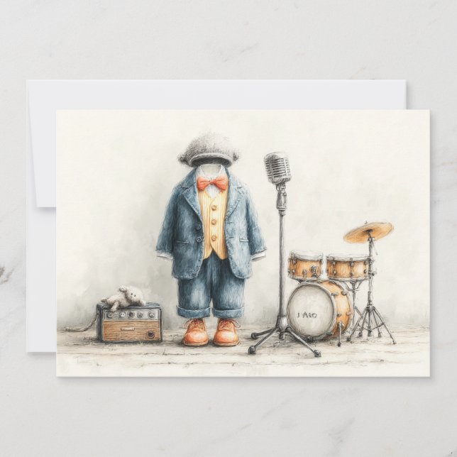 Convite Pequena Festa de primeiro aniversario de Cantor (Frente)