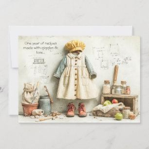 Convite Pequena Garota Chef - Divertimento ao Cozinhar pri