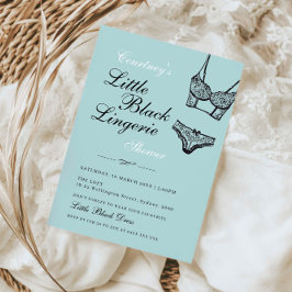 Convite Pequena lingerie preta renda preta turquesa 