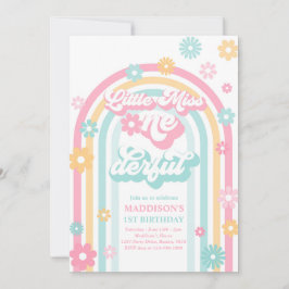 Convite Pequena Miss Onelinda Groovy primeiro aniversario 