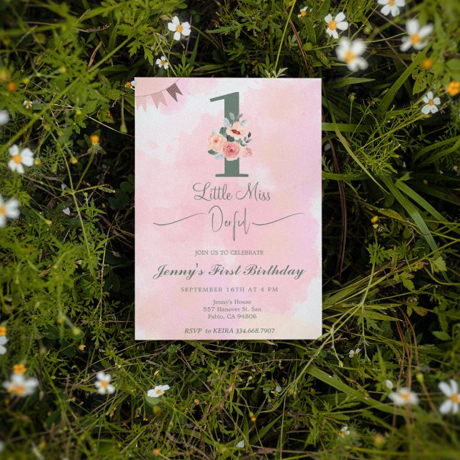 Convite Pequena Miss ONEMaravilhosa primeiro aniversario R (Criador carregado)