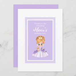 Convite Pequena princesa branca e roxa