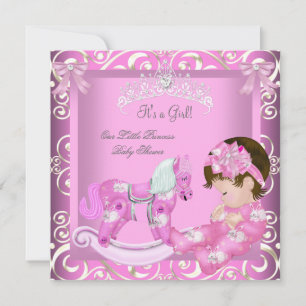 Convite Pequena Princesa Churrasco de Bebê Menina Cavalo B