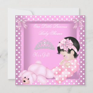 Convite Pequena Princesa Churrasco de Bebê Menina Rosa Bol