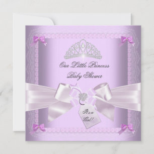 Convite Pequena Princesa Chuveiro de Bebê Menina Lavanda