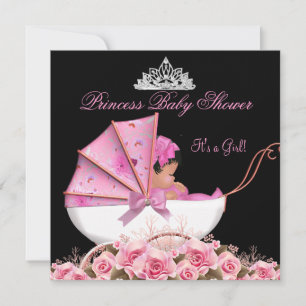 Convite Pequena Princesa Chuveiro de Bebê Menina Rosa 3a