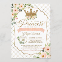 Pequena Princesa Dourada Floral Royal Chá de frald