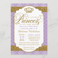Pequena Princesa Real Roxo e Chá de fraldas Dourad