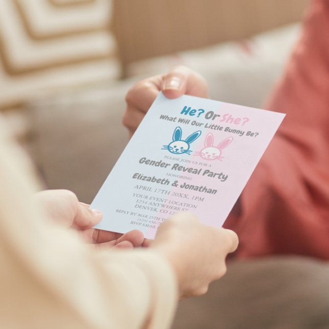 Convite Pequena Revelação de Gênero Bunny (Criador carregado)