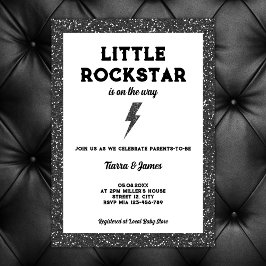 Convite Pequena Rockstar no Caminho do Chá de fraldas Rock