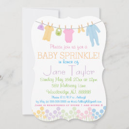 Convite Pequena roupa, bebê borrifado