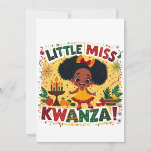 Convite Pequena Senhorita Kwanza Afro-Americana Herança Kw