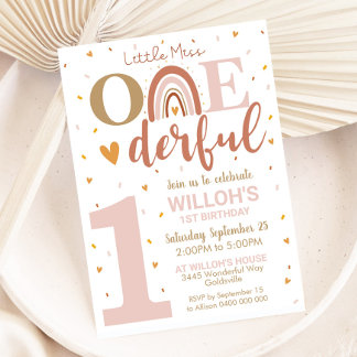 Convite Pequena Senhorita Onelinda primeiro aniversario Co