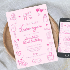 Convite Pequena Senhorita Threenager, Moda & Maquiagem Thr