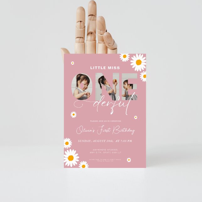 Convite Pequena senhorita uma maravilhosa primeiro anivers (Criador carregado)