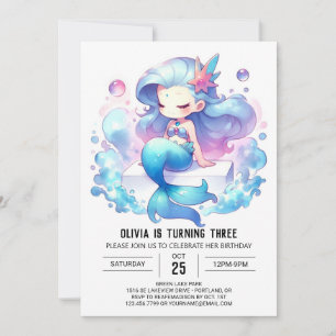 Convite Pequena Sereia Doce Aniversário