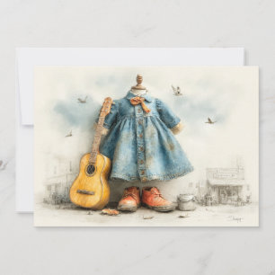 Convite Pequena Violinista – Menina de 1º Aniversário