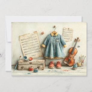 Convite Pequena Violinista – Menina de 1º Aniversário