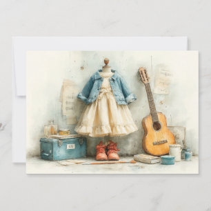 Convite Pequena Violinista – Menina de 1º Aniversário