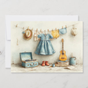 Convite Pequena Violinista – Menina de 1º Aniversário