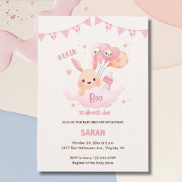 Convite Pequenas Conversas de Bebê do Dia das Bruxas Rosa