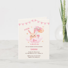 Convite Pequenas Conversas de Bebê do Dia das Bruxas Rosa