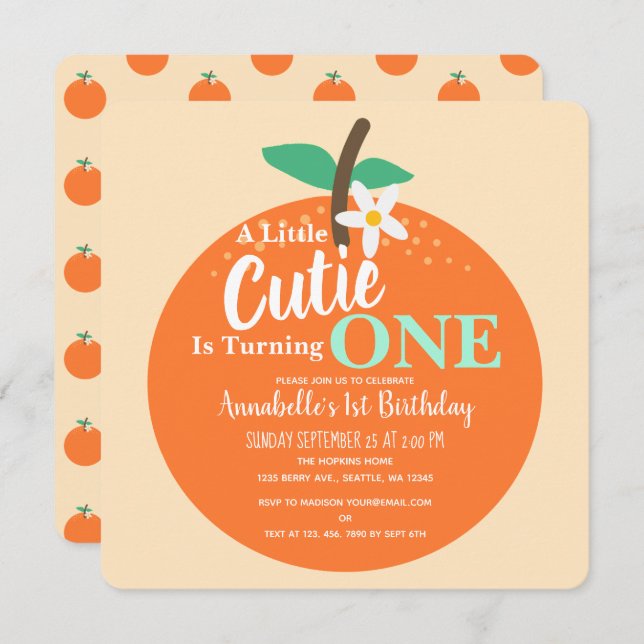 Convite Pequenas cuecas transforma um Criança Laranja Prim (Frente/Verso)