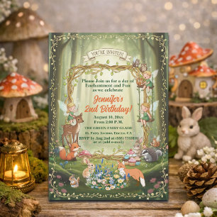 Convite Pequenas Fadas Floresta Caprichosa Festa de Aniver