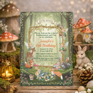 Convite Pequenas Fadas Floresta Caprichosa Festa de Aniver