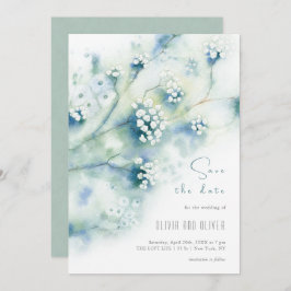 Convite Pequenas Flores Brancas Economizam A Data