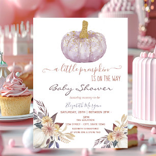 Convite Pequenas Flores de Abóbora Brilhantes Baby Shower